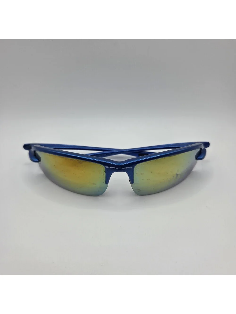 Rare Vintage Oakley Icepick Ice Pick Polarized Sunglasses USA Blue Orange Yellow